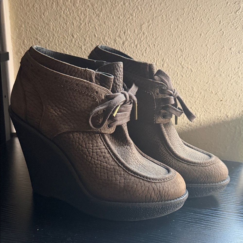 Burberry Dark Brown Wedge Boots
